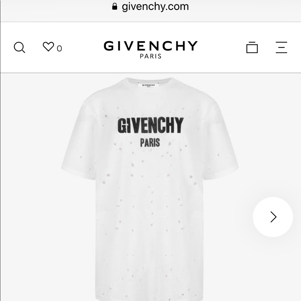 Givenchy Paris Destroyed Logo T Shirt